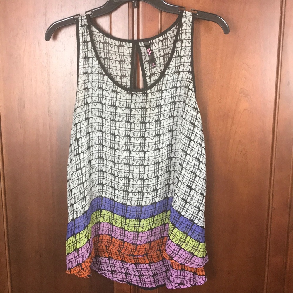 🛍 SALE 4/$20 Pink Zone Multicolor Loose Sleeveless Top Size S